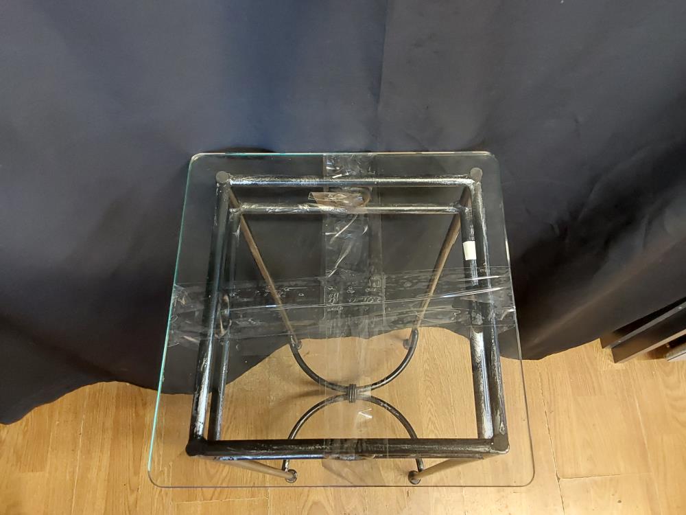 SELLETTE PLATEAU VERRE PIEDS METAL