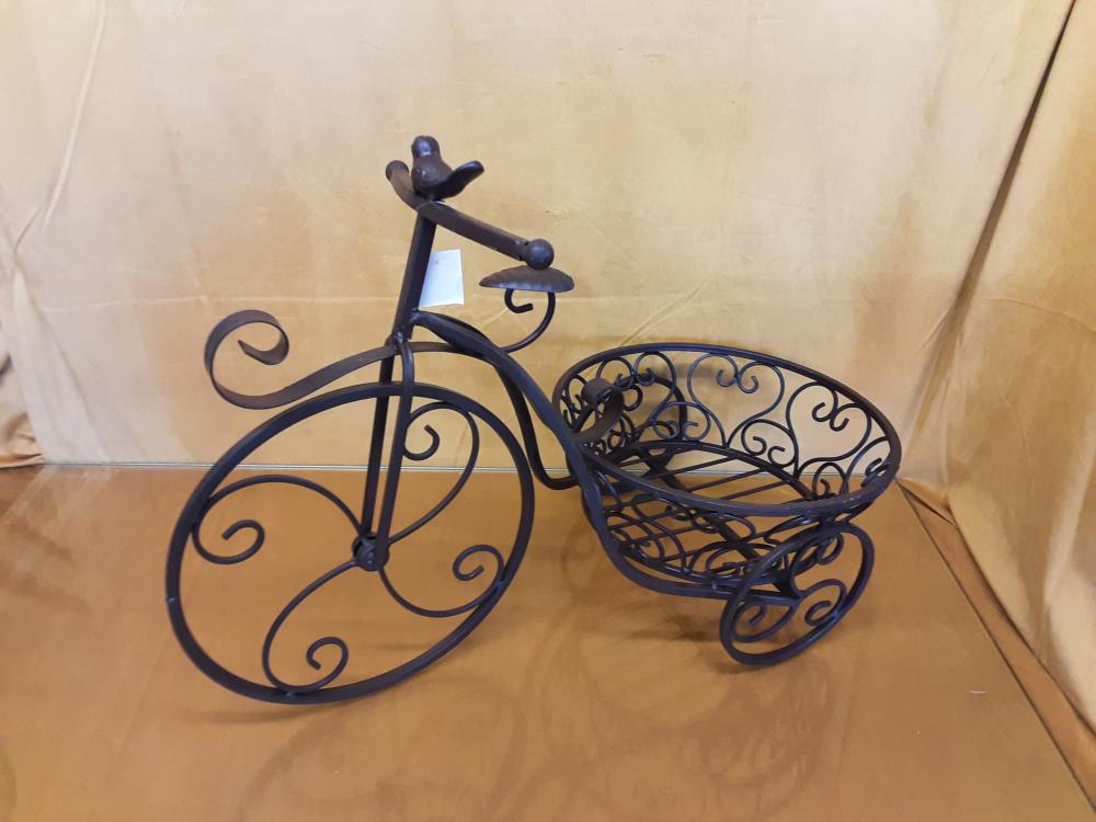 VÉLO PORTE PLANTE EN MÉTAL MARRON (HX-32-BR)