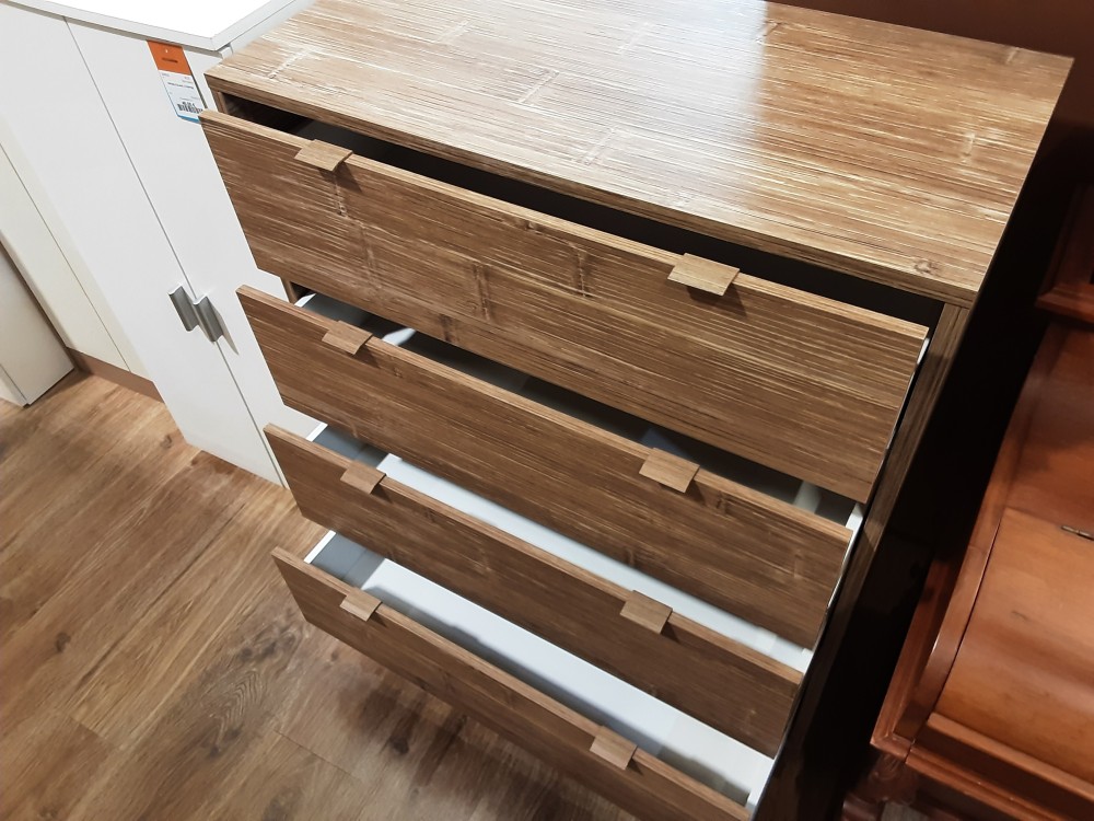 COMMODE BOOBANG 03A - 003321 - 4 TIROIRS MDF COLORIS BOIS CLAIR