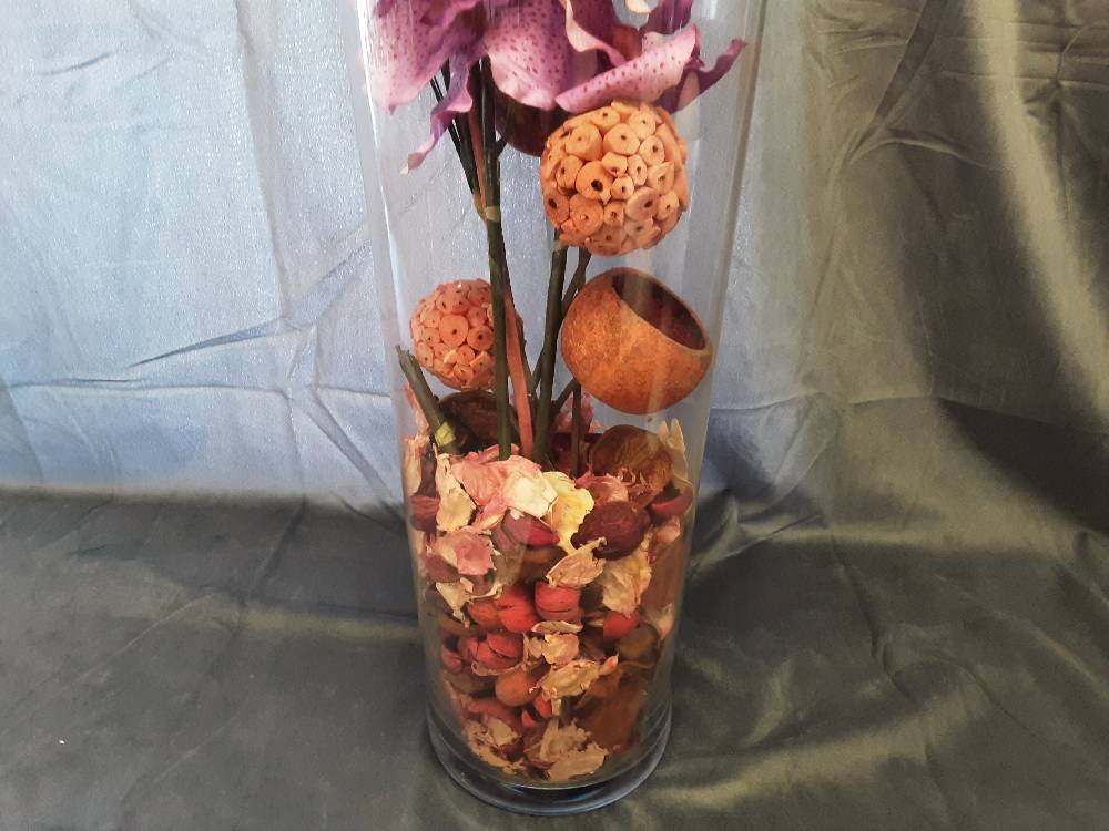 POT AVEC ORCHIDÉE ARTIFICIELLE H.90CM