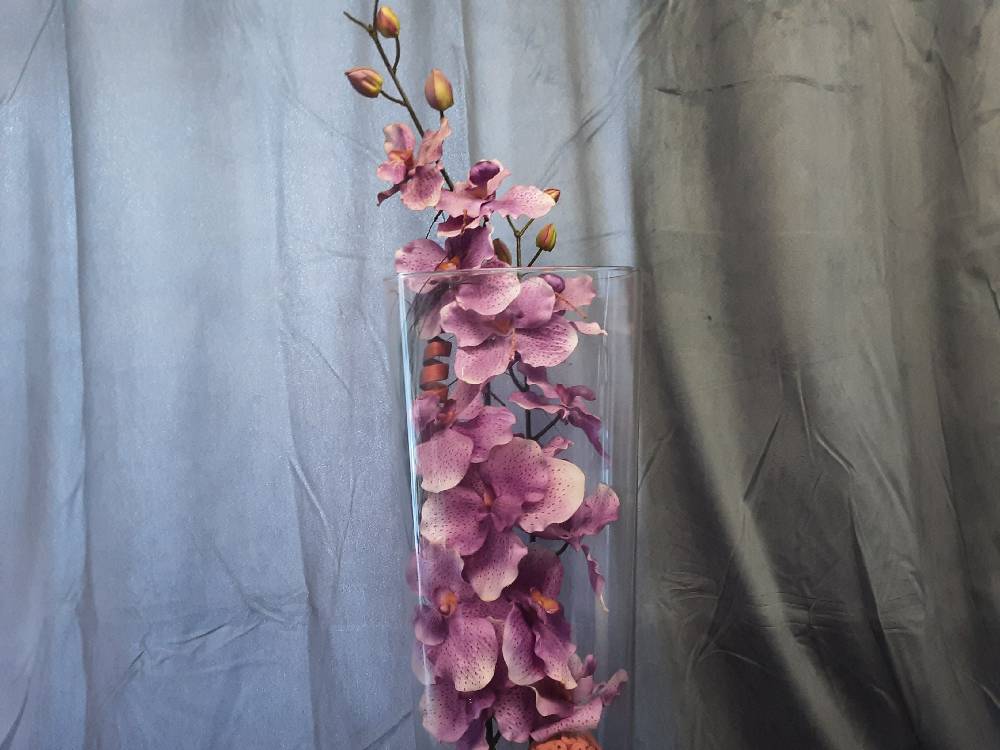POT AVEC ORCHIDÉE ARTIFICIELLE H.90CM