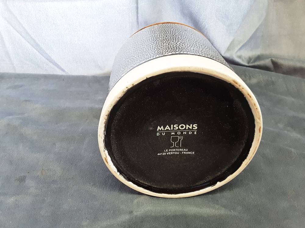 POT PORCELAINE COUVERCLE BOIS MAISON DU MONDE MM