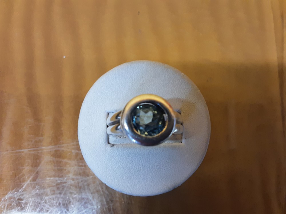 BAGUE EN ARGENT ET AIGLE MARINE