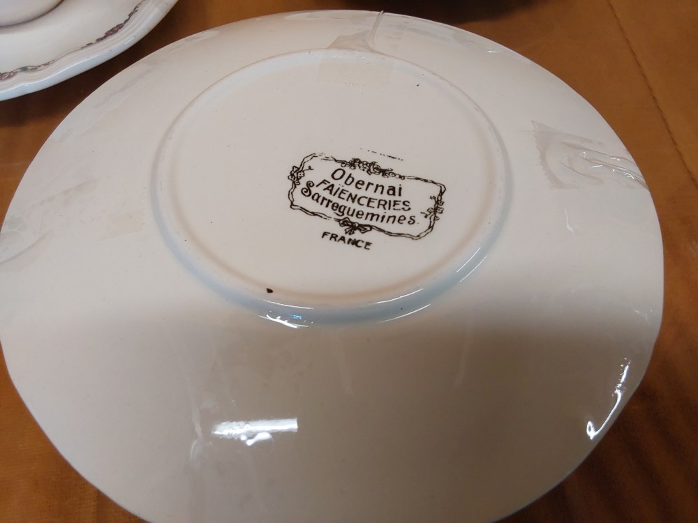 TASSE A THÉ + SOUS TASSE OBERNAI SARREGUEMINES