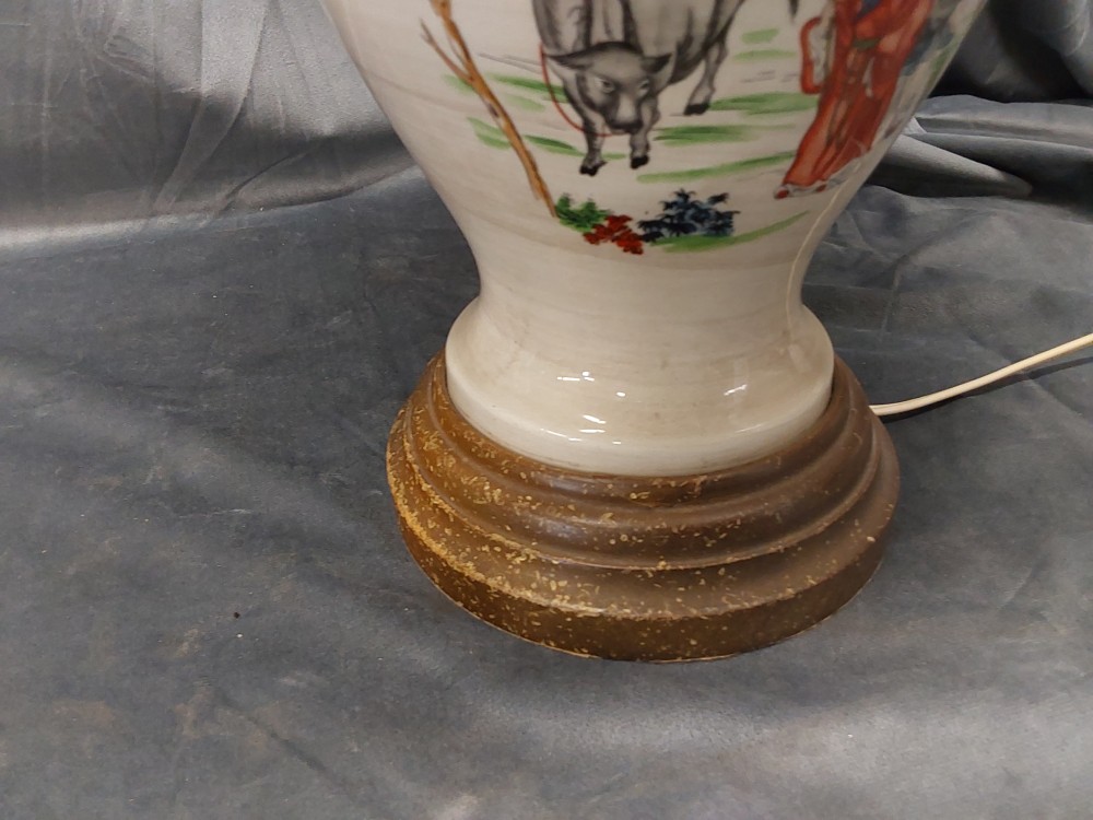 LAMPE DÉCOR ASIATIQUE ABAT JOUR BEIGE H.57CM