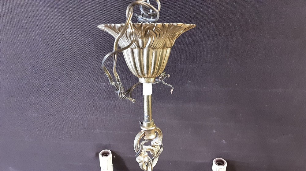LUSTRE 6 BRANCHES EN BRONZE DIAMÈTRE 68CM