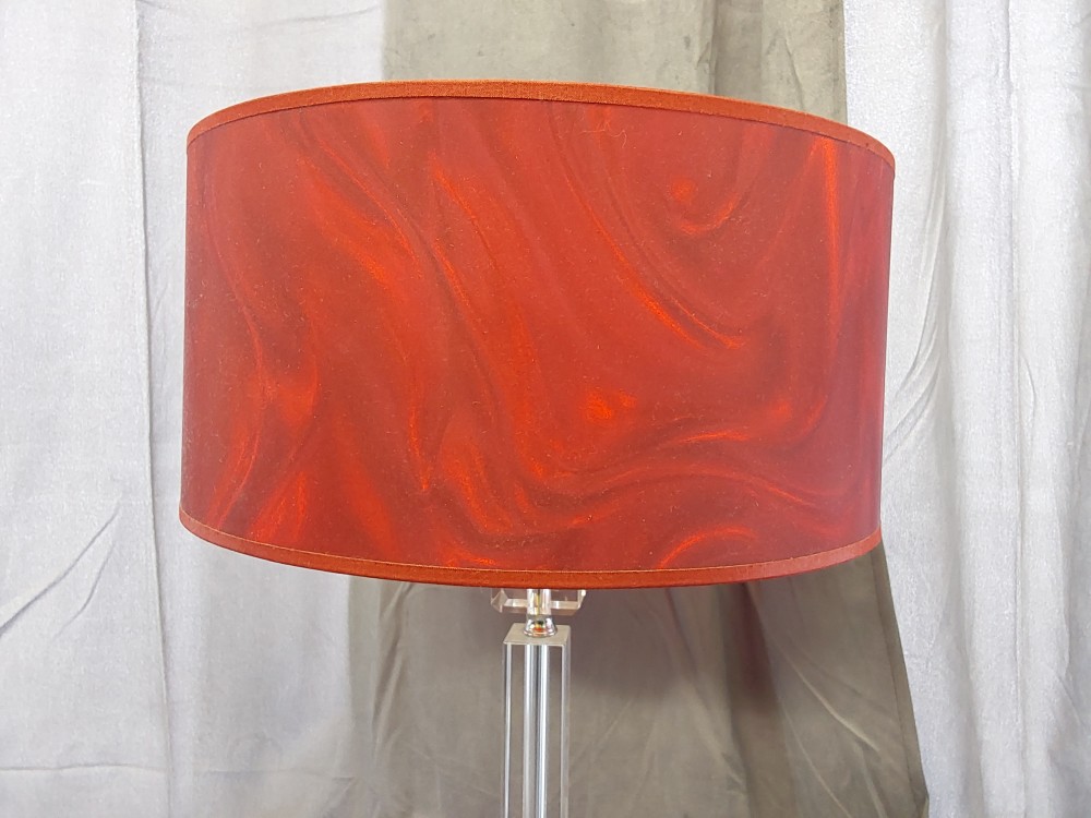LAMPE SUR PIED ABAT JOUR ROUGE H.60 CM