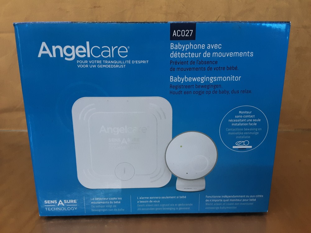 BOITE COMPLETE ANGELCARE BABYPHONE DETECTEUR DE MOUVEMENTS ( JAMAIS UTILISÉ)