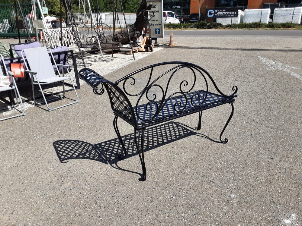 BANC DECOR FER FORGE NOIR SANS COUSSIN