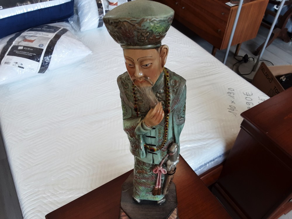 STATUE ASIATIQUE CERAMIQUE HAUT 55CM