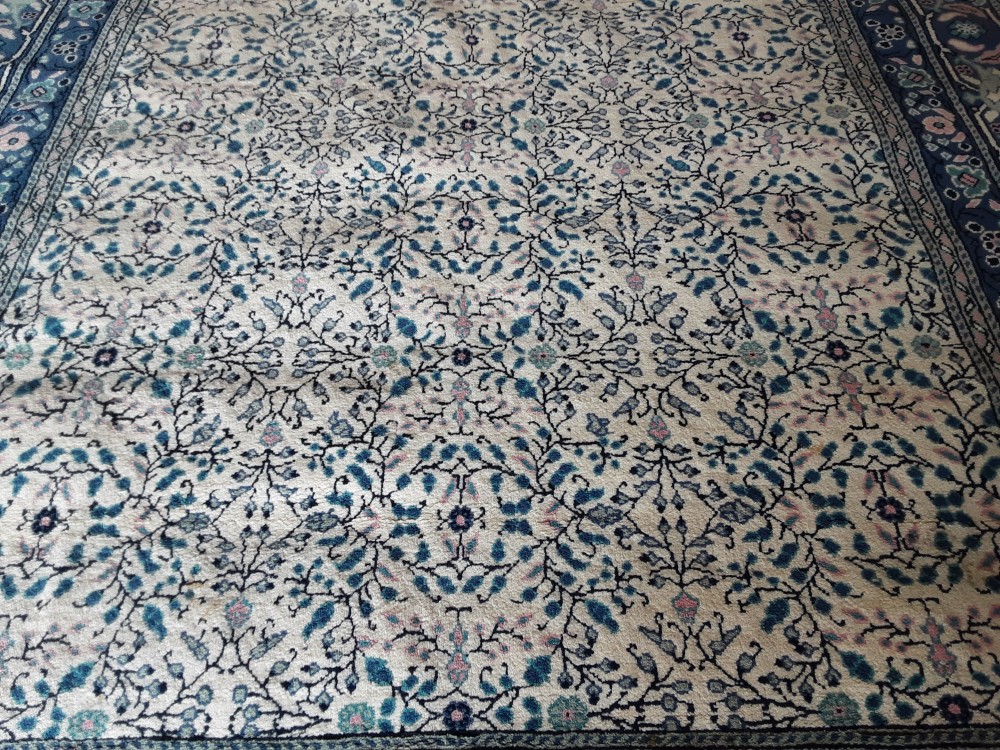 TAPIS TGM BLEU ET ROSE BEIGE