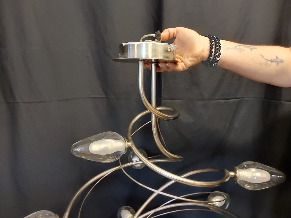 LUSTRE SPIRALE CHROME 10 FEUX DIAM. 52CM