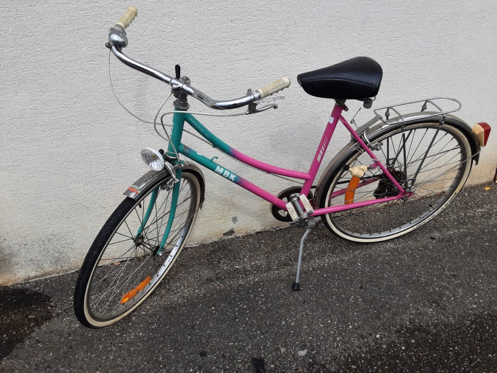 VELO MBK VERT ET ROSE