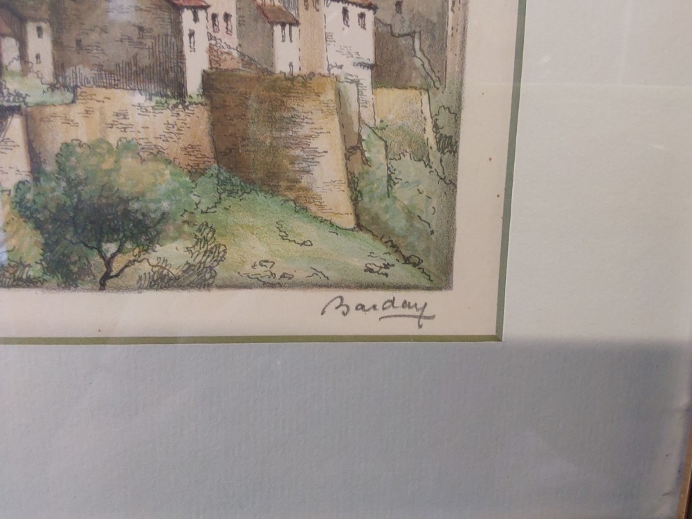 TABLEAU AQUARELLE LE FORT DE ROCAMMADOUR