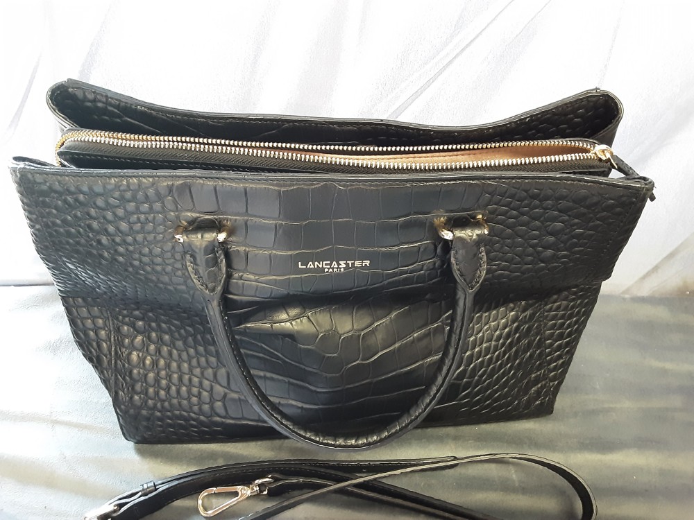 SAC A MAIN LANCASTER NOIR STYLE VINTAGE GM