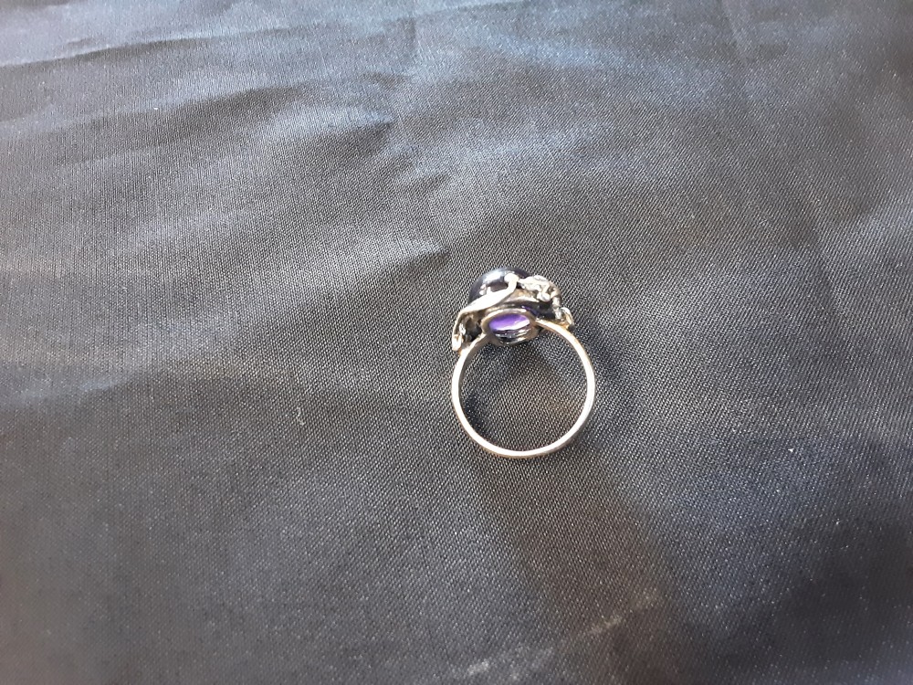BAGUE ARGENT PIERRE VIOLETTTE GM