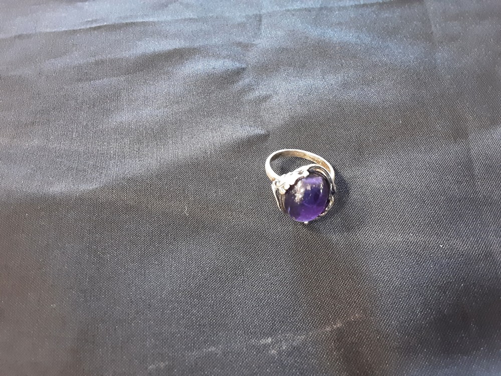 BAGUE ARGENT PIERRE VIOLETTTE GM