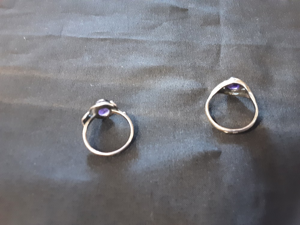 BAGUE ARGENT PIERRE VIOLETTE MM