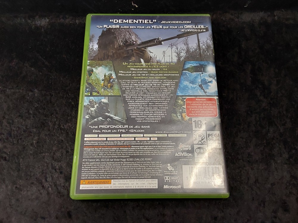 JEU XBOX 360 CALL OF DUTY 4 MODERN WARFARE