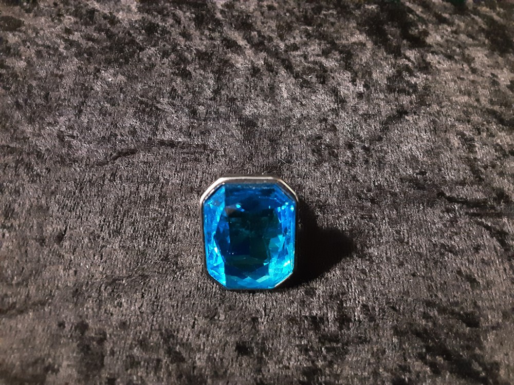 BAGUE FANTAISIE STRASS BLEU