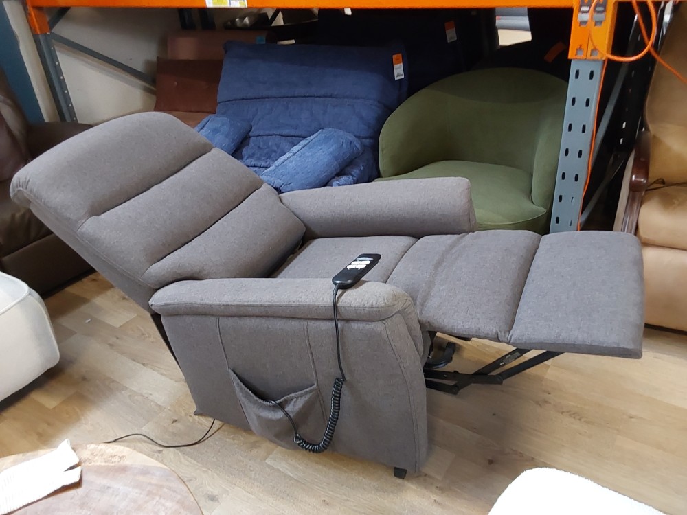 FAUTEUIL RELAX RELEVEUR ÉLECTRIQUE TISSU COLORIS GRIS
