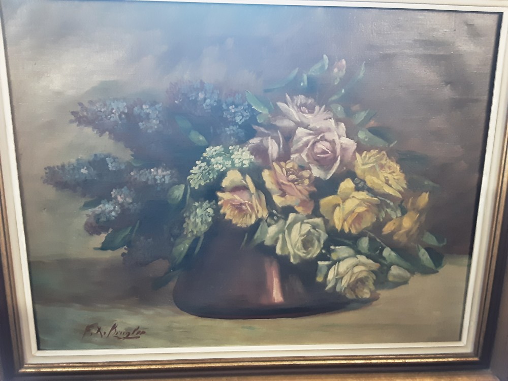 TABLEAU KRUGLER PEINTURE SUR TOILE NATURE MORTE