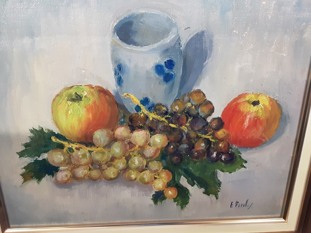 TABLEAU NATURE MORTE FRUITS CADRE DORE