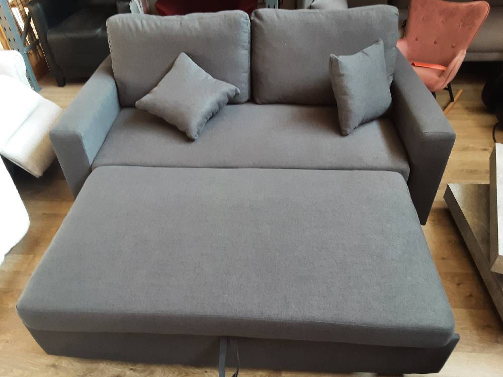 CANAPÉ 3 PLACES CONVERTIBLE TISSU GRIS (100063-1214562) 2ÈME CHOIX