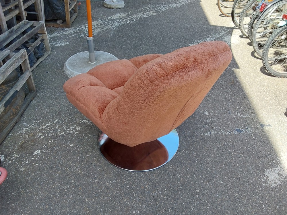 FAUTEUIL PIVOTANT TISSU CHENILLE TERRACOTTA (832999-1-11738) 2ÈME CHOIX
