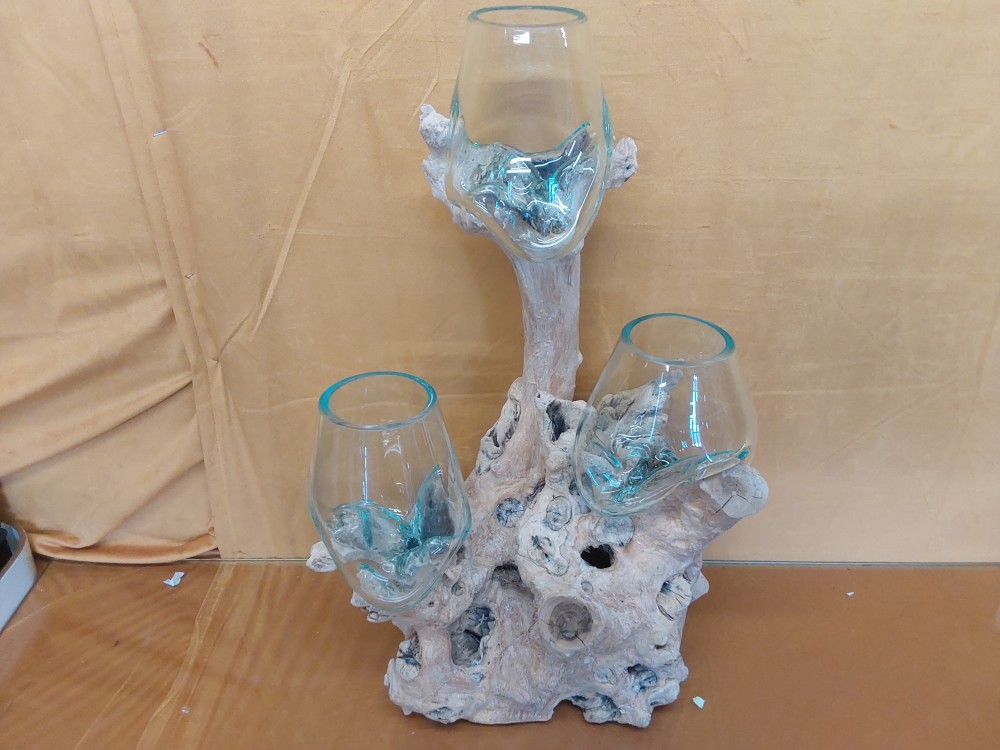 DECOR RACINE 3 VERRES 13CM
