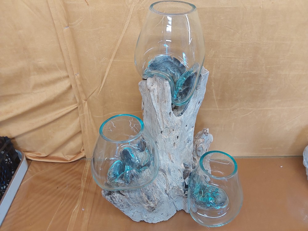 DECOR RACINE 3 VERRES 13CM