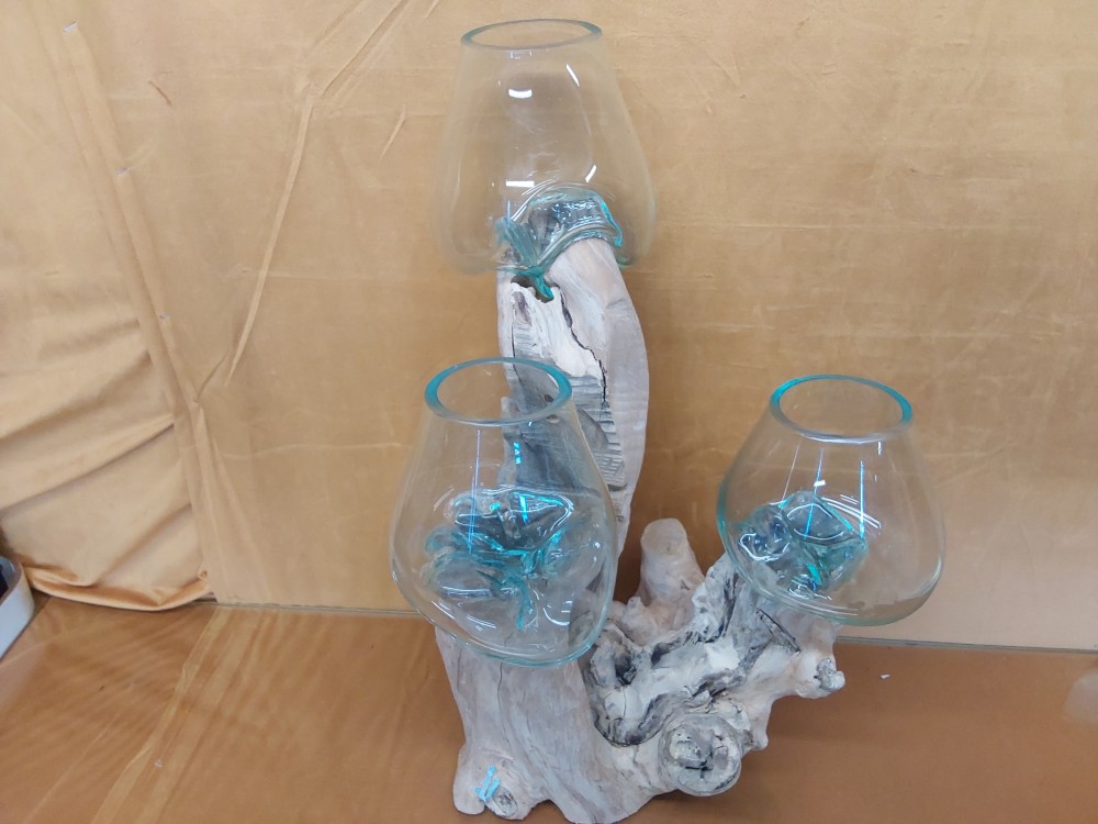 DECOR RACINE 3 VERRES 13CM