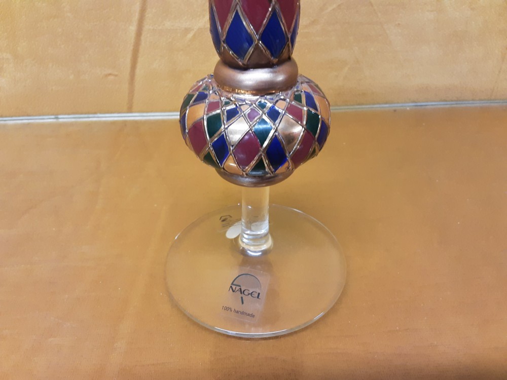 VASE VERRE EVASE PIED ARLEQUIN HAUT 27CM