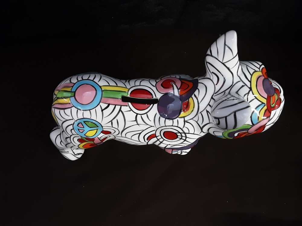 TIRELIRE BULLDOG MULTICOLORE