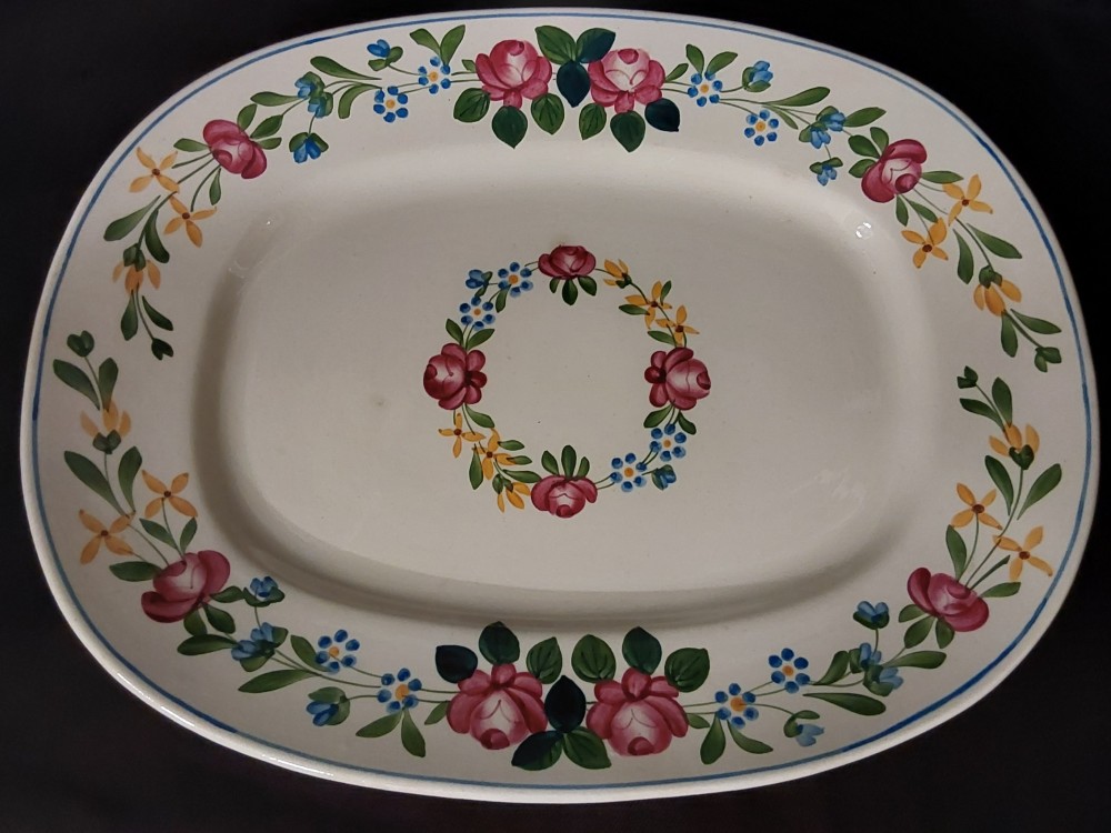 PLAT DECOR FLEURS SARREGUEMINES PICCOLA
