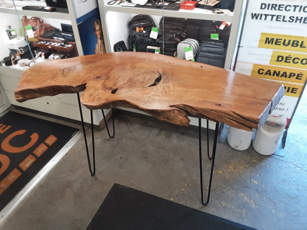 CONSOLE BOIS PIEDS METAL
