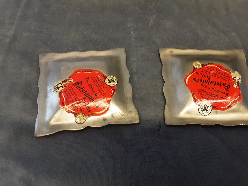 LOT DE 2 CENDRIER PM EN ETAIN