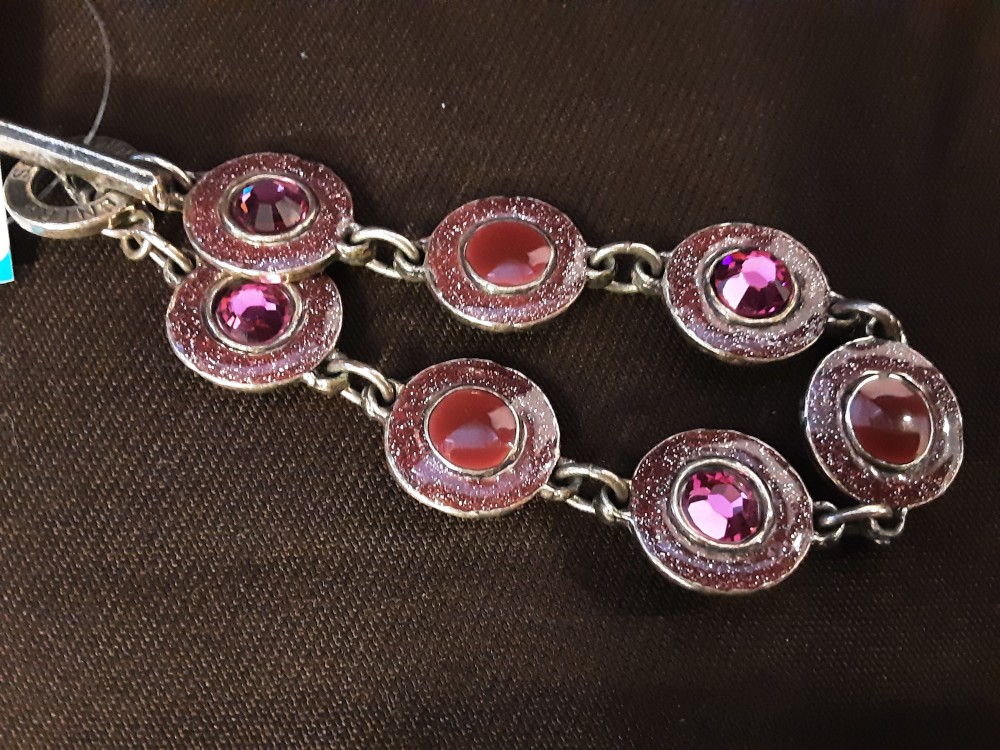 PARURE COLLIER + BRACELET VIOLET " ENTRE GUILLEMETS"