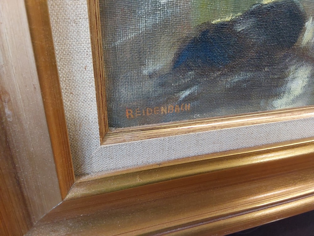 TABLEAU CADRE DORÉ PONT SIGNÉ REIDENBACH