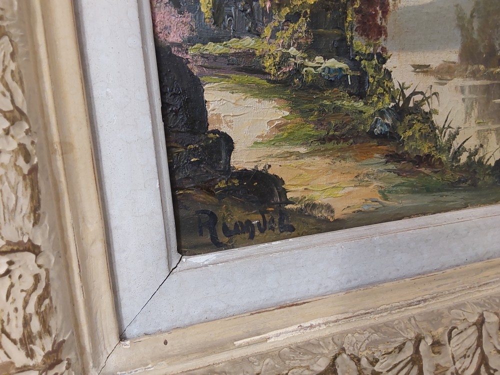 TABLEAU ARBRE ET LAC SIGNÉ