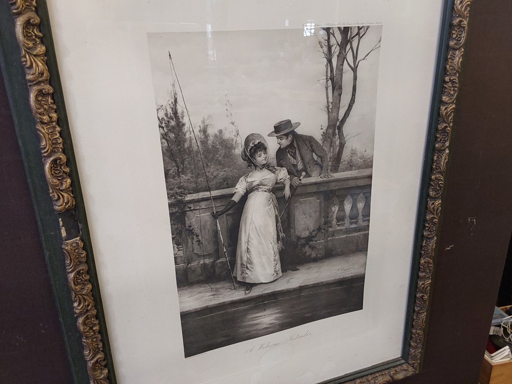 TABLEAU GRAVURE COUPLE EN NOIR ET BLANC