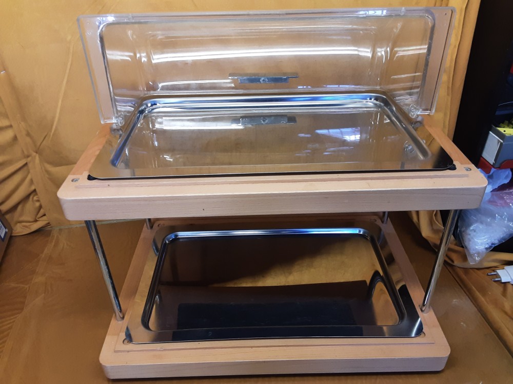 DESSERTE DE TABLE 2 ETAGES AVEC PLATEAU INOX