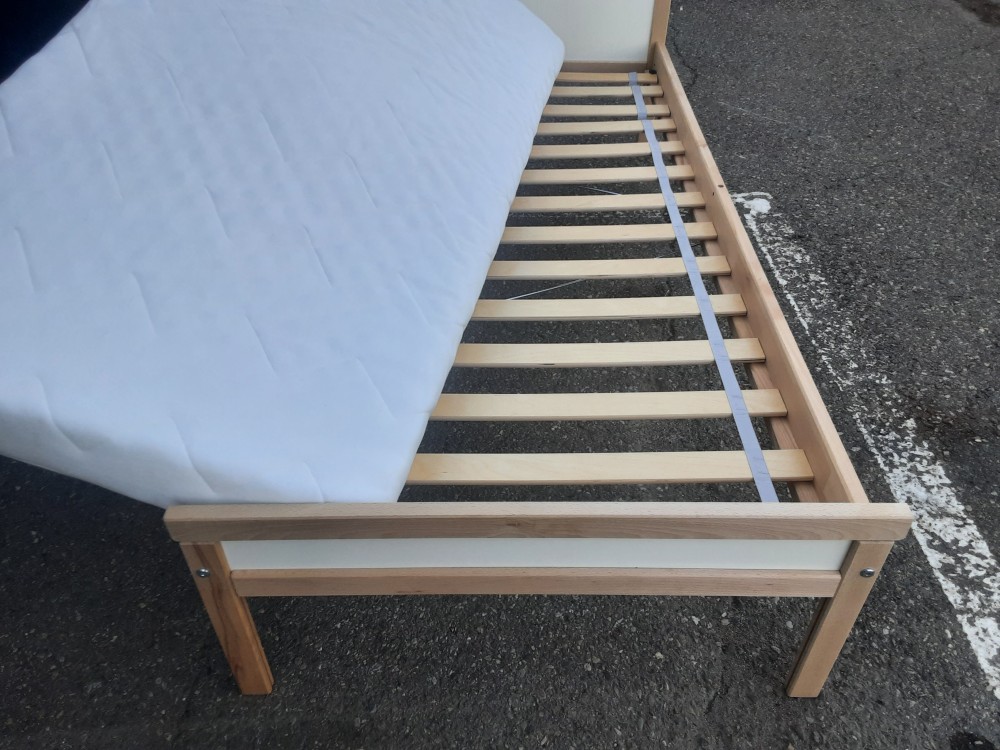 LIT ENFANT EN BOIS 70X160 AVEC SOMMIER ET MATELAS