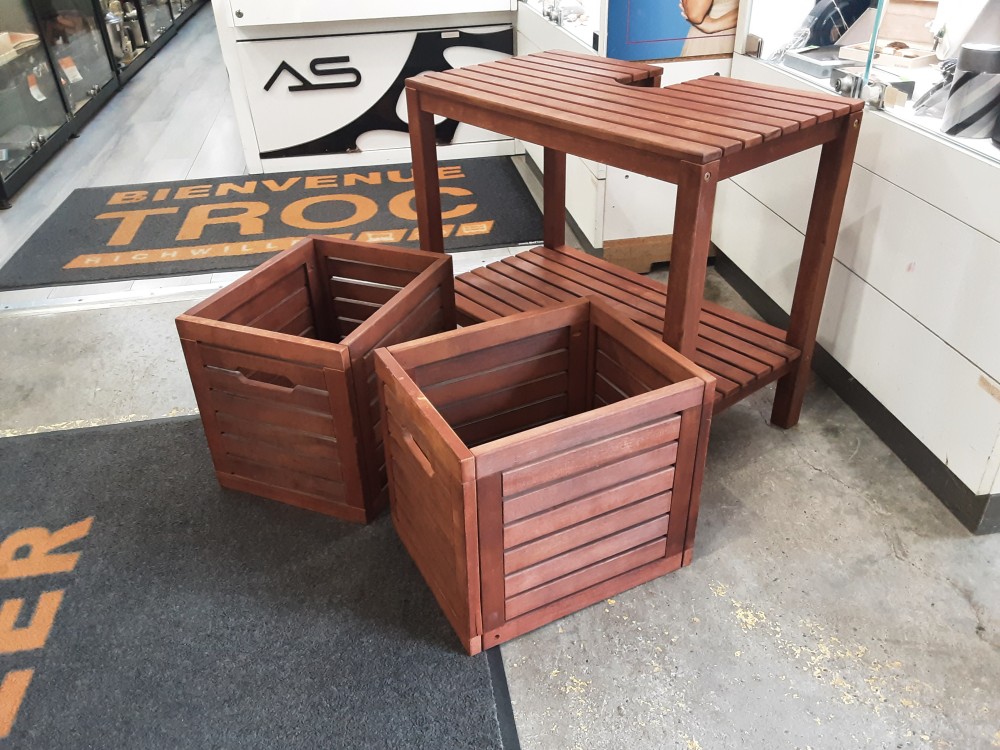 MEUBLE SOUS LAVABO EN BOIS 2 BAC