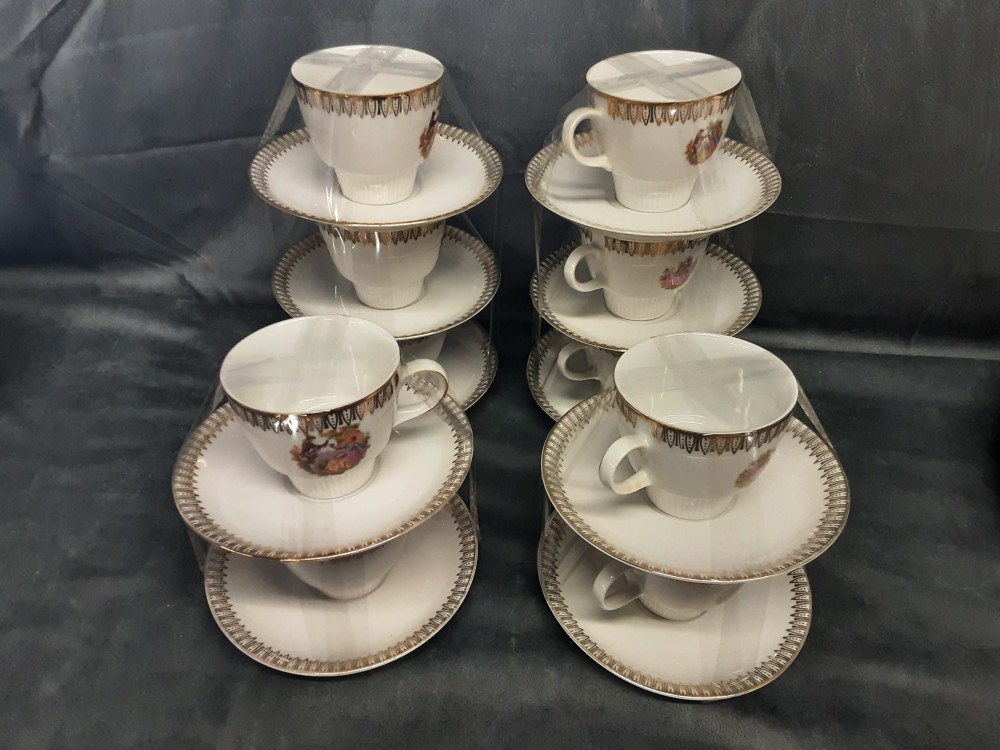 SERVICE À CAFÉ PORCELAINE DE BAVARIA BORDURE DORÉE