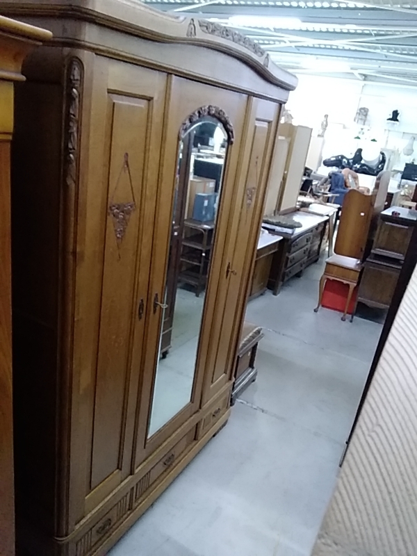 ARMOIRE ANNÉES 30 3 PORTES MIROIR 3 TIROIRS