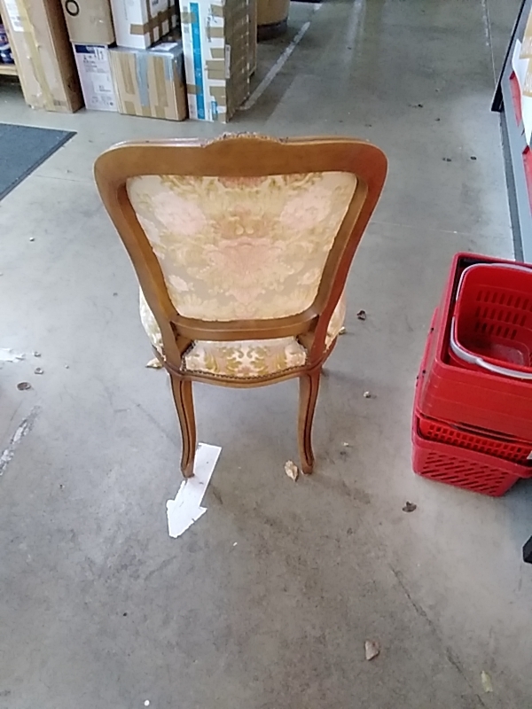 LOT DE 6 CHAISES MERISIER TISSU JAUNE DANS L’ETAT