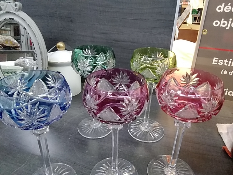 LOT DE 5 VERRES À VIN CRISTAL DE SAINT-LOUIS NON SIGNÉ O