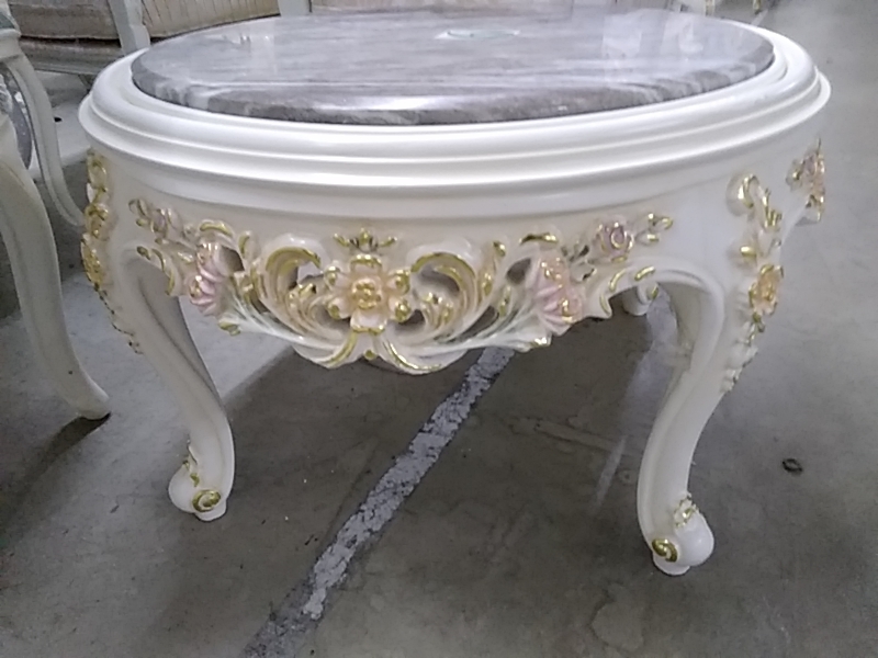 TABLE BASSE BAROQUE RONDE DIAMETRE 79CM MARBRE