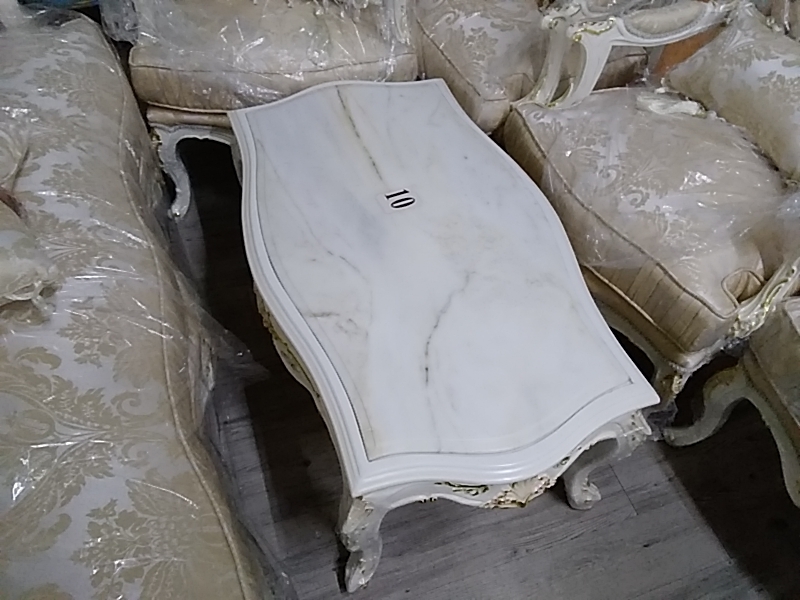 SALON BAROQUE BEIGE DORÉ 4 FAUTEUILS 1 CANAPÉ 1 TABLE